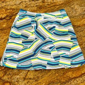 Tail White Label Multicolored Criis Cross Striped Skort w/Flounce
